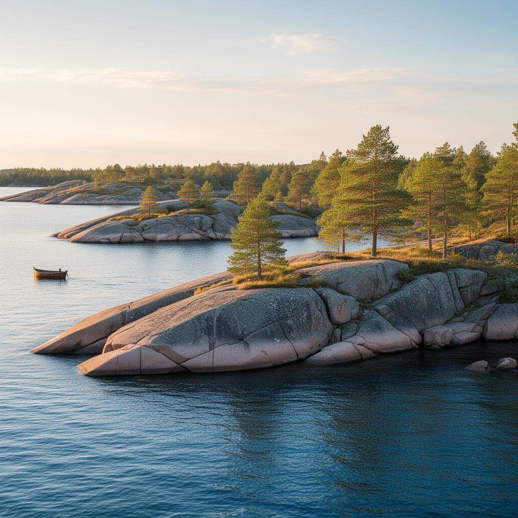 Svensk skärgård i sommarljus